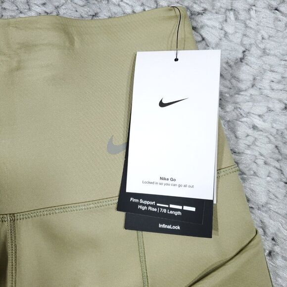 Nike Go Firm Support High Rise 7/8 Leggings Pockets Infinalock Green Size XS - Picture 9 of 12